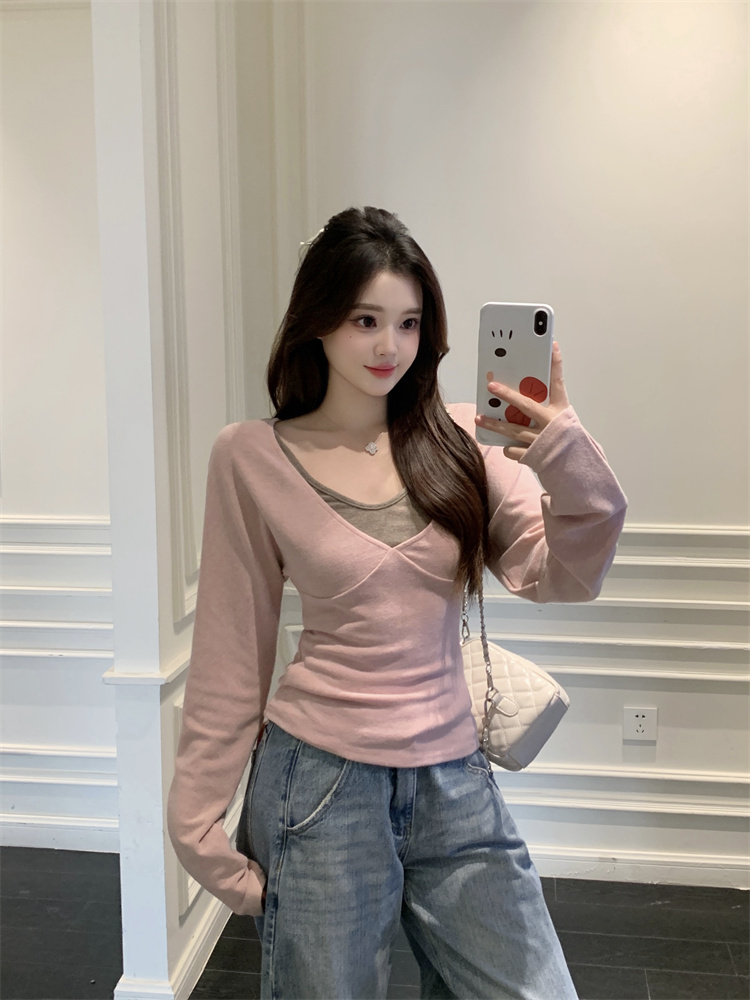Plus Size Women's Korean Style Color Block Cami and Cover Up Two Piece Set Spring Slim Fit Fashion - Style e6d01b - Image 3