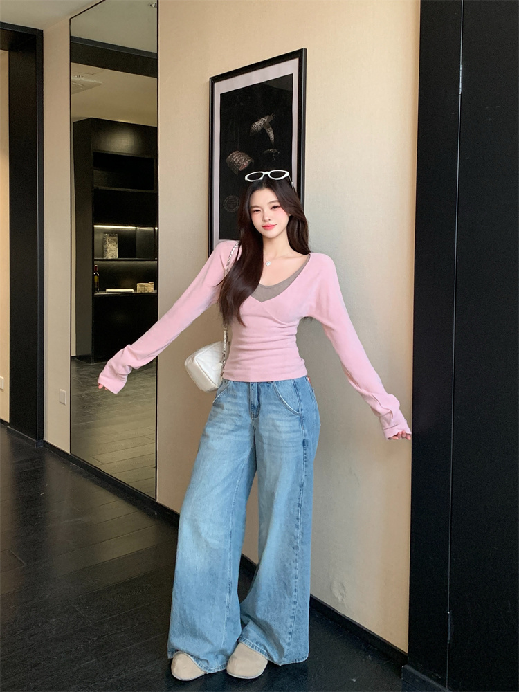 Plus Size Women's Korean Style Color Block Cami and Cover Up Two Piece Set Spring Slim Fit Fashion - Style e6d01b - Image 4