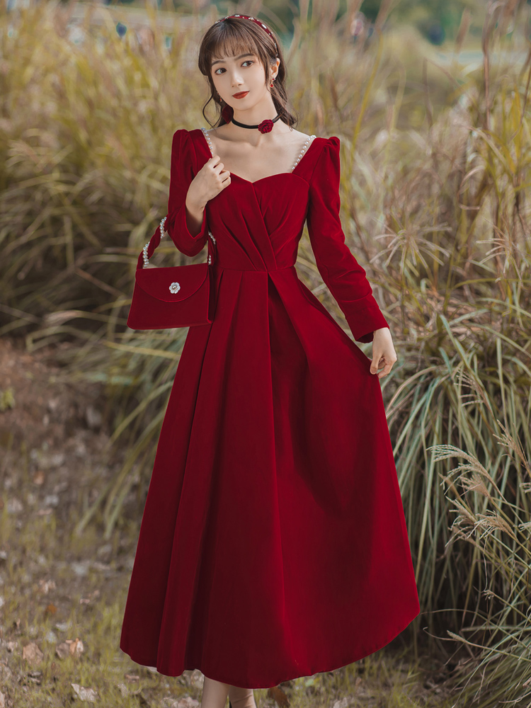 wine-red-a-line-long-sleeve-midi-dress-for-women_1
