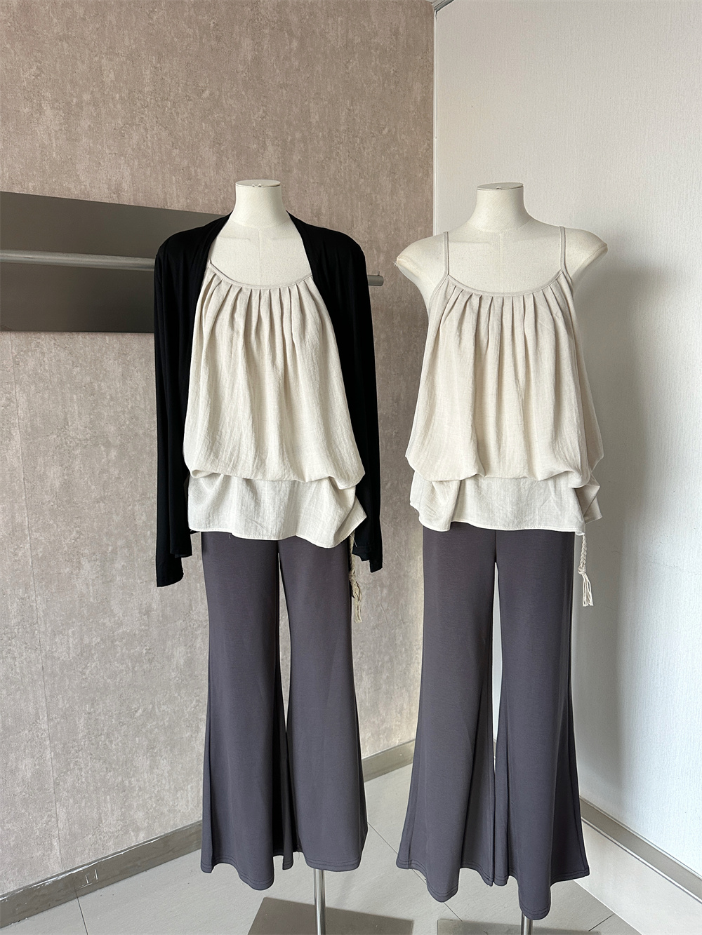 Women's 3-Piece Knit Cardigan, Wrap Cami Top and Casual Pants Set